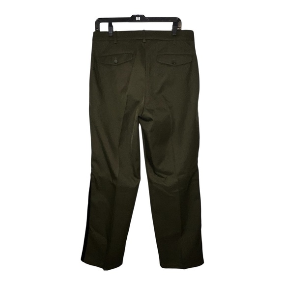 THE KOOPLES Mid-Rise Wide-Leg Trousers FR 48/ US 32 NWT Khaki Color black stripe - Picture 7 of 14